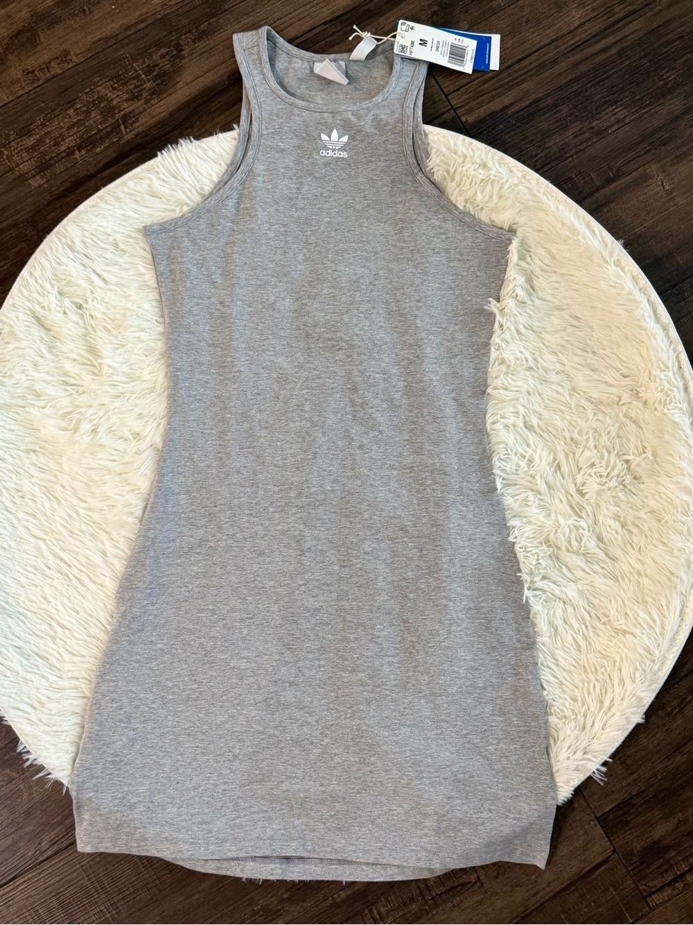 adidas Gray Tank Dress NWT Sleeveless Athletic Casual Logo Women’s Medium